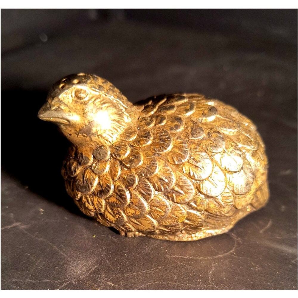 176.  Vintage Metal Quail Salt Shaker